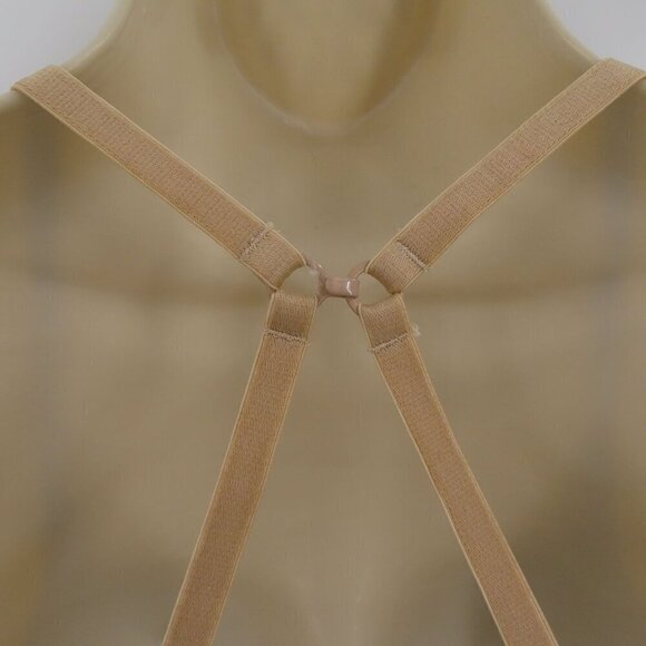 Lily of France 34B Solid Beige Your Perfect T Shirt Bra Rhinestone Wire Lined - Picture 6 of 13